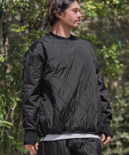 CAMBIO(カンビオ)の「mlt5429-Nylon Mini Ripstop Wave Quilting Pullover キルティングプルオーバー(A55925cmb)(Tシャツ/カットソー・メンズ・ブラック/オリーブ・S/M/L)」の8枚目の写真
