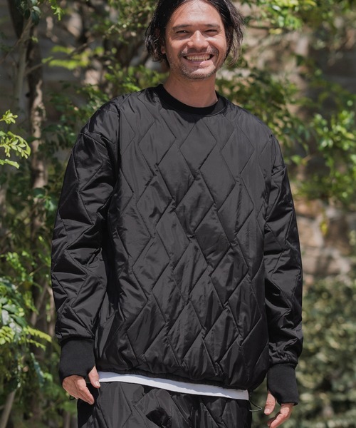 CAMBIO(カンビオ)の「mlt5429-Nylon Mini Ripstop Wave Quilting Pullover キルティングプルオーバー(A55925cmb)(Tシャツ/カットソー・メンズ・ブラック/オリーブ・S/M/L)」の9枚目の写真
