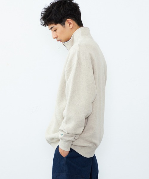 Lee（リー）の「Lee/リー ハーフジップスウェット 裏起毛（スウェット・メンズ・ブラック/ベージュ/オフホワイト・SMALL/MEDIUM/LARGE/X-LARGE）」の9枚目の写真