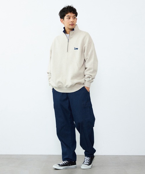 Lee（リー）の「Lee/リー ハーフジップスウェット 裏起毛（スウェット・メンズ・ブラック/ベージュ/オフホワイト・SMALL/MEDIUM/LARGE/X-LARGE）」の17枚目の写真