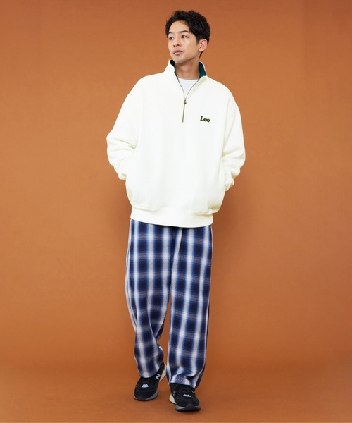 Lee（リー）の「Lee/リー ハーフジップスウェット 裏起毛（スウェット・メンズ・ブラック/ベージュ/オフホワイト・SMALL/MEDIUM/LARGE/X-LARGE）」の21枚目の写真