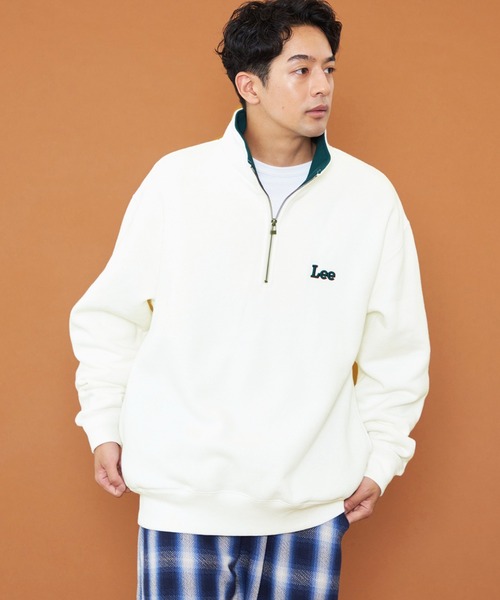 Lee（リー）の「Lee/リー ハーフジップスウェット 裏起毛（スウェット・メンズ・ブラック/ベージュ/オフホワイト・SMALL/MEDIUM/LARGE/X-LARGE）」の22枚目の写真