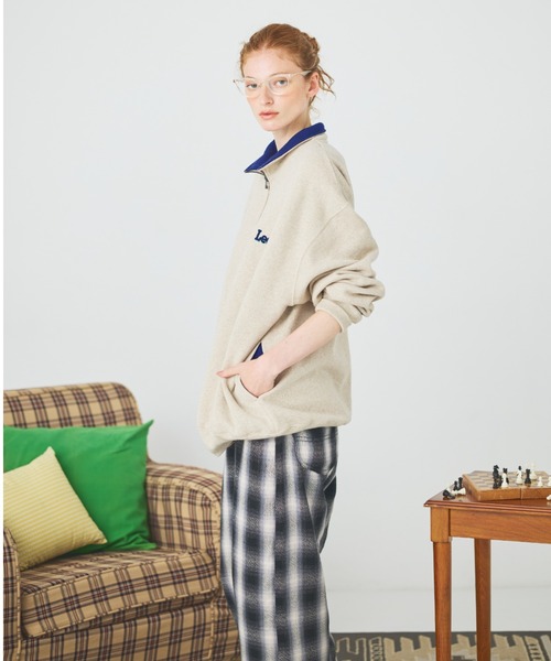 Lee（リー）の「Lee/リー ハーフジップスウェット 裏起毛（スウェット・メンズ・ブラック/ベージュ/オフホワイト・SMALL/MEDIUM/LARGE/X-LARGE）」の20枚目の写真