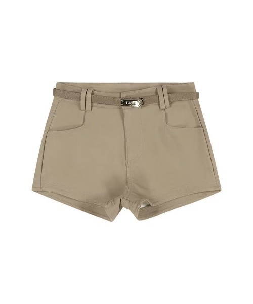 Chiina(チーナ)の「Chiina /Y2Kスリムフィットショートパンツ(その他パンツ・レディース・ベージュ/ブラウン/ホワイト/ブラック・FREE)」の7枚目の写真