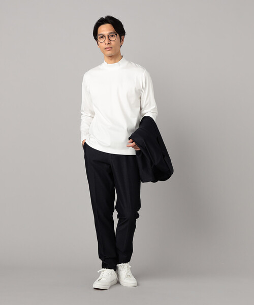 COMME CA MEN(コムサメン)の「シルキーポンチ モックネック長袖Tシャツ(Tシャツ/カットソー・メンズ・ホワイト/チャコールグレー/ブラック・M/L)」の7枚目の写真