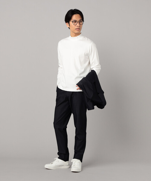 COMME CA MEN(コムサメン)の「シルキーポンチ モックネック長袖Tシャツ(Tシャツ/カットソー・メンズ・ホワイト/チャコールグレー/ブラック・M/L)」の12枚目の写真