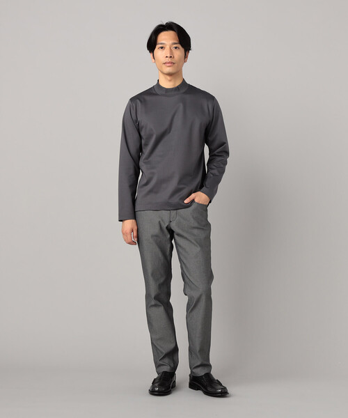 COMME CA MEN(コムサメン)の「シルキーポンチ モックネック長袖Tシャツ(Tシャツ/カットソー・メンズ・ホワイト/チャコールグレー/ブラック・M/L)」の11枚目の写真