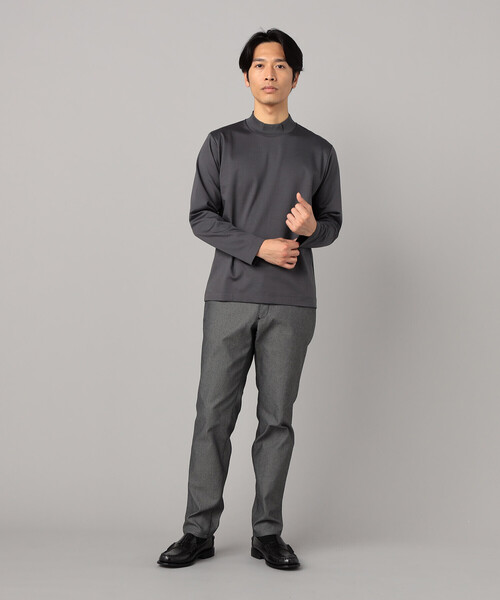 COMME CA MEN(コムサメン)の「シルキーポンチ モックネック長袖Tシャツ(Tシャツ/カットソー・メンズ・ホワイト/チャコールグレー/ブラック・M/L)」の18枚目の写真