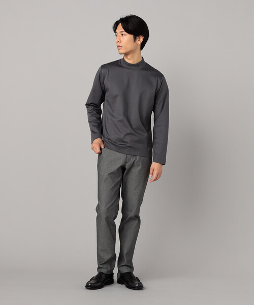 COMME CA MEN(コムサメン)の「シルキーポンチ モックネック長袖Tシャツ(Tシャツ/カットソー・メンズ・ホワイト/チャコールグレー/ブラック・M/L)」の5枚目の写真