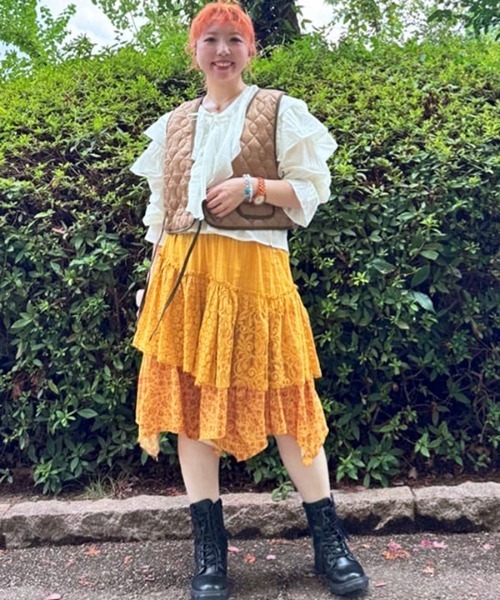 チャイハネ（チャイハネ）の「【チャイハネ】イキライド キルティングベスト（ベスト・レディース・キャメル/ネイビー・FREE）」の10枚目の写真