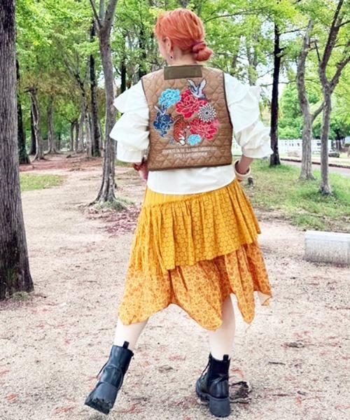 チャイハネ（チャイハネ）の「【チャイハネ】イキライド キルティングベスト（ベスト・レディース・キャメル/ネイビー・FREE）」の12枚目の写真