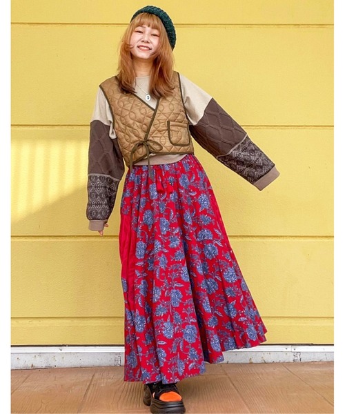 チャイハネ（チャイハネ）の「【チャイハネ】イキライド キルティングベスト（ベスト・レディース・キャメル/ネイビー・FREE）」の13枚目の写真