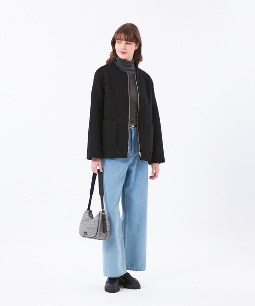 MACKINTOSH PHILOSOPHY(マッキントッシュ フィロソフィー)の「【WEB&一部店舗限定】ウールパイルノーカラーショートコート(ノーカラーコート・レディース・ホワイト系その他/ベージュ/ブラック・36/38)」の5枚目の写真