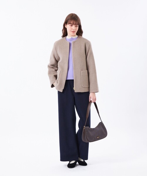 MACKINTOSH PHILOSOPHY(マッキントッシュ フィロソフィー)の「【WEB&一部店舗限定】ウールパイルノーカラーショートコート(ノーカラーコート・レディース・ホワイト系その他/ベージュ/ブラック・36/38)」の6枚目の写真