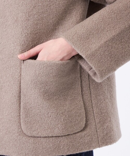 MACKINTOSH PHILOSOPHY(マッキントッシュ フィロソフィー)の「【WEB&一部店舗限定】ウールパイルノーカラーショートコート(ノーカラーコート・レディース・ホワイト系その他/ベージュ/ブラック・36/38)」の10枚目の写真
