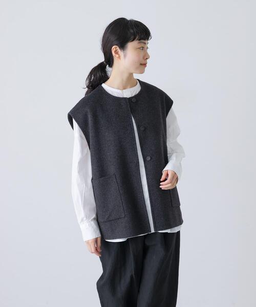 かぐれ（カグレ）の「ウールリバーベスト（その他アウター・レディース・チャコールグレー/ブラック/オートミール・FREE）」の12枚目の写真