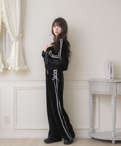 ems excite（エムズエキサイト）の「【セットアップ対応】レースアップベロアPT（その他パンツ・レディース・ブラック/ピンク/ブラウン・FREE）」の7枚目の写真