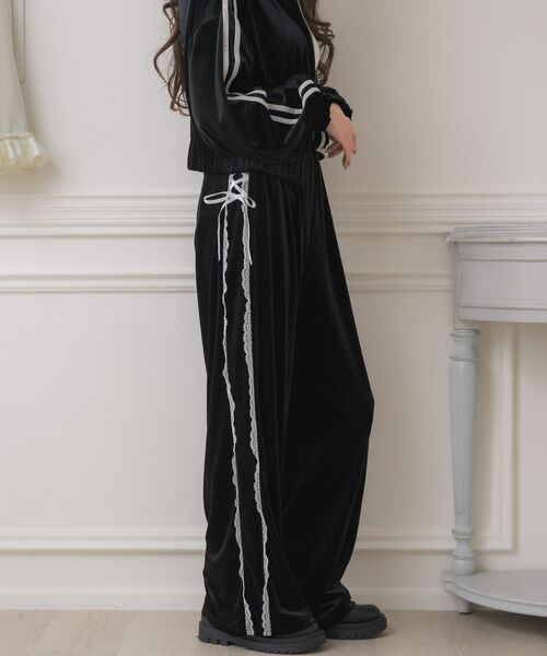 ems excite（エムズエキサイト）の「【セットアップ対応】レースアップベロアPT（その他パンツ・レディース・ブラック/ピンク/ブラウン・FREE）」の9枚目の写真