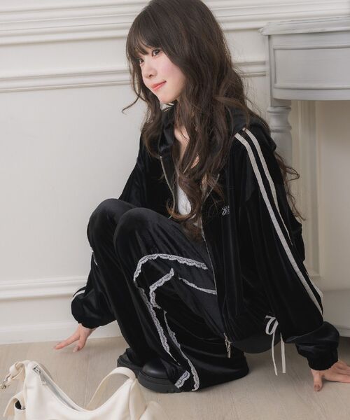 ems excite（エムズエキサイト）の「【セットアップ対応】レースアップベロアPT（その他パンツ・レディース・ブラック/ピンク/ブラウン・FREE）」の12枚目の写真