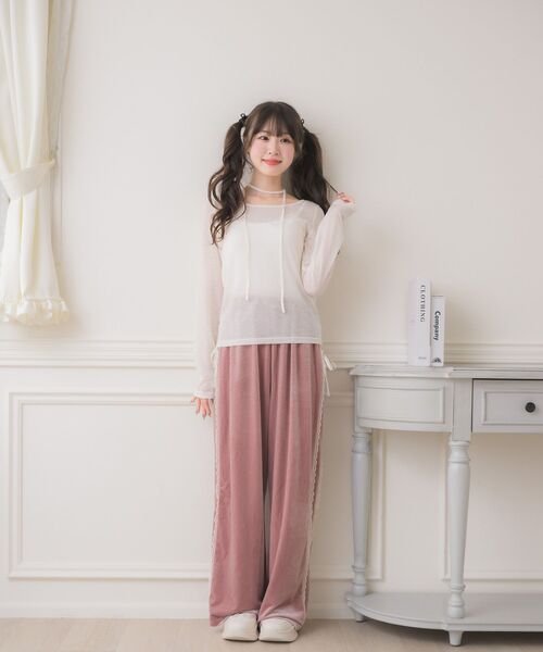 ems excite（エムズエキサイト）の「【セットアップ対応】レースアップベロアPT（その他パンツ・レディース・ブラック/ピンク/ブラウン・FREE）」の13枚目の写真