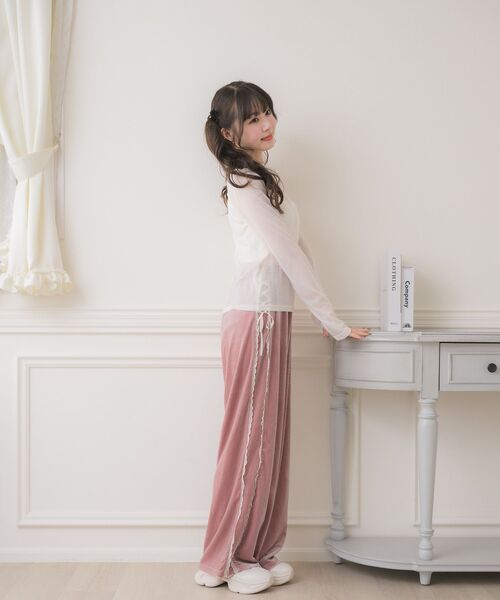 ems excite（エムズエキサイト）の「【セットアップ対応】レースアップベロアPT（その他パンツ・レディース・ブラック/ピンク/ブラウン・FREE）」の14枚目の写真