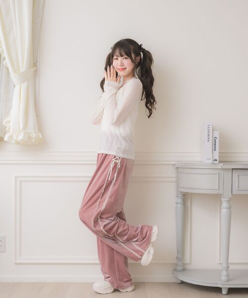 ems excite（エムズエキサイト）の「【セットアップ対応】レースアップベロアPT（その他パンツ・レディース・ブラック/ピンク/ブラウン・FREE）」の16枚目の写真