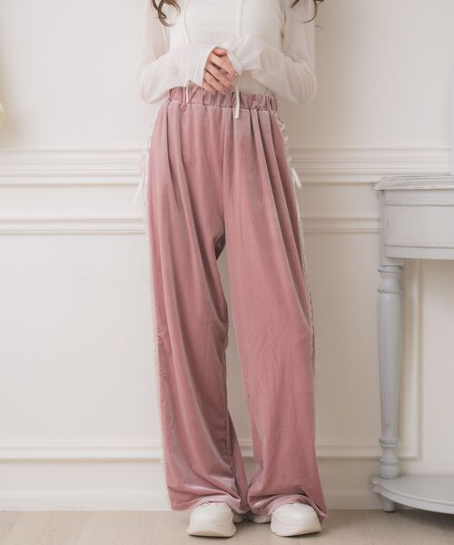 ems excite（エムズエキサイト）の「【セットアップ対応】レースアップベロアPT（その他パンツ・レディース・ブラック/ピンク/ブラウン・FREE）」の17枚目の写真