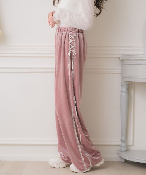 ems excite（エムズエキサイト）の「【セットアップ対応】レースアップベロアPT（その他パンツ・レディース・ブラック/ピンク/ブラウン・FREE）」の20枚目の写真