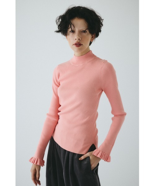 セール】Cuff frill knit tops カフフリルニットトップス（ニット