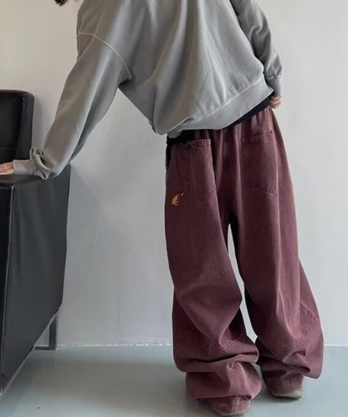 B.R.U（ブル）の「ヴィンテージライクワイドテーパードデニムパンツ（デニムパンツ・メンズ・ボルドー・MEDIUM/LARGE）」の4枚目の写真