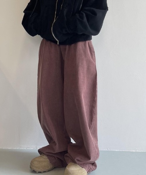 B.R.U（ブル）の「ヴィンテージライクワイドテーパードデニムパンツ（デニムパンツ・メンズ・ボルドー・MEDIUM/LARGE）」の2枚目の写真