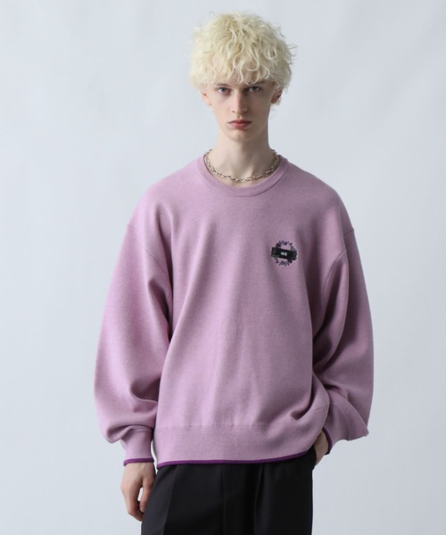 HARE(ハレ)の「MILKYフワニットシシュウプルオーバー(HARE)(ニット/セーター・メンズ・ブルー/ブラック/ホワイト/パープル・SMALL/MEDIUM)」の4枚目の写真