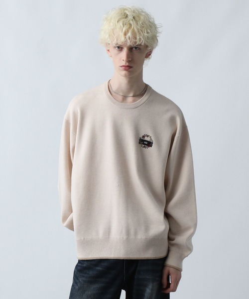 HARE(ハレ)の「MILKYフワニットシシュウプルオーバー(HARE)(ニット/セーター・メンズ・ブルー/ブラック/ホワイト/パープル・SMALL/MEDIUM)」の1枚目の写真