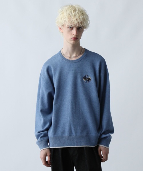 HARE(ハレ)の「MILKYフワニットシシュウプルオーバー(HARE)(ニット/セーター・メンズ・ブルー/ブラック/ホワイト/パープル・SMALL/MEDIUM)」の3枚目の写真