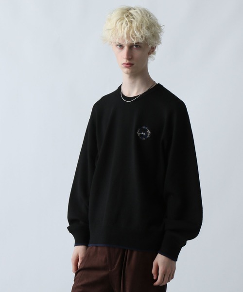 HARE(ハレ)の「MILKYフワニットシシュウプルオーバー(HARE)(ニット/セーター・メンズ・ブルー/ブラック/ホワイト/パープル・SMALL/MEDIUM)」の2枚目の写真