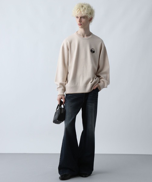 HARE(ハレ)の「MILKYフワニットシシュウプルオーバー(HARE)(ニット/セーター・メンズ・ブルー/ブラック/ホワイト/パープル・SMALL/MEDIUM)」の5枚目の写真