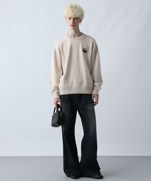 HARE(ハレ)の「MILKYフワニットシシュウプルオーバー(HARE)(ニット/セーター・メンズ・ブルー/ブラック/ホワイト/パープル・SMALL/MEDIUM)」の6枚目の写真