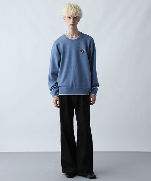 HARE(ハレ)の「MILKYフワニットシシュウプルオーバー(HARE)(ニット/セーター・メンズ・ブルー/ブラック/ホワイト/パープル・SMALL/MEDIUM)」の9枚目の写真