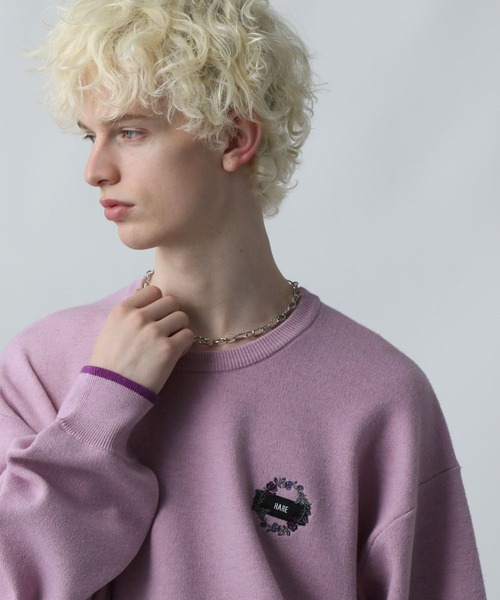 HARE(ハレ)の「MILKYフワニットシシュウプルオーバー(HARE)(ニット/セーター・メンズ・ブルー/ブラック/ホワイト/パープル・SMALL/MEDIUM)」の13枚目の写真