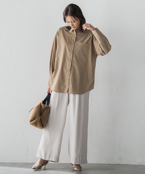 オーバーサイズシャツブラウス ≪洗濯機で洗える≫（シャツ/ブラウス