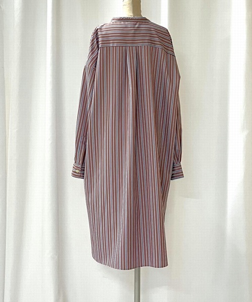 Q（キュー）の「ポケット刺繍ロングシャツ（シャツワンピース・レディース・ブラック系その他/ブラウン系その他・MEDIUM）」の8枚目の写真