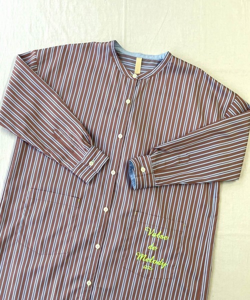 Q（キュー）の「ポケット刺繍ロングシャツ（シャツワンピース・レディース・ブラック系その他/ブラウン系その他・MEDIUM）」の9枚目の写真