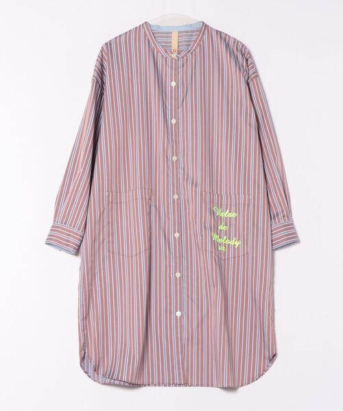 Q（キュー）の「ポケット刺繍ロングシャツ（シャツワンピース・レディース・ブラック系その他/ブラウン系その他・MEDIUM）」の4枚目の写真