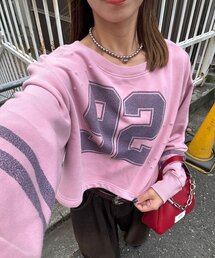 Tシャツ/カットソー（ピンク/桃色系・ショート丈）ファッション通販