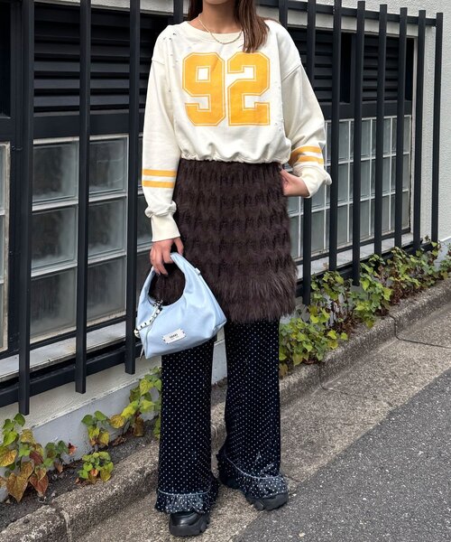 CIAOPANIC(チャオパニック)の「裾ドロストナンバリングショートスウェット(Tシャツ/カットソー・レディース・オフホワイト/ピンク/グレー・ONE SIZE)」の19枚目の写真