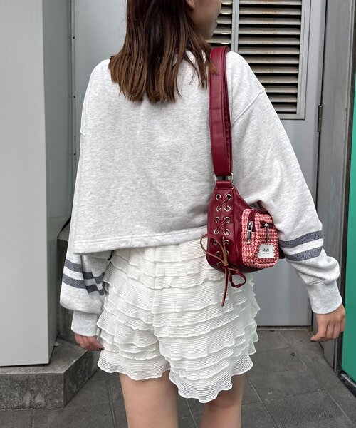 CIAOPANIC(チャオパニック)の「裾ドロストナンバリングショートスウェット(Tシャツ/カットソー・レディース・オフホワイト/ピンク/グレー・ONE SIZE)」の17枚目の写真