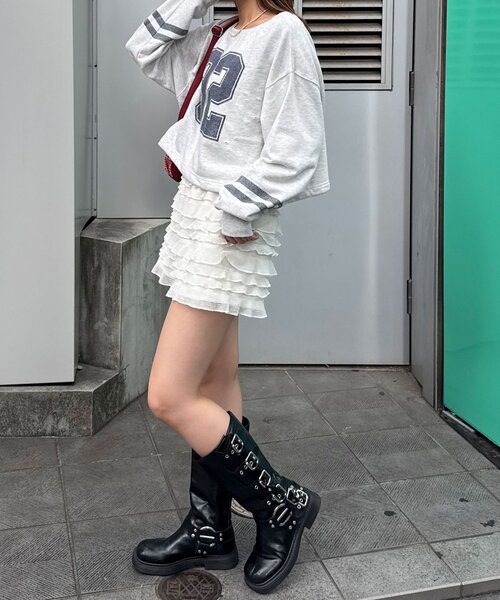 CIAOPANIC(チャオパニック)の「裾ドロストナンバリングショートスウェット(Tシャツ/カットソー・レディース・オフホワイト/ピンク/グレー・ONE SIZE)」の16枚目の写真