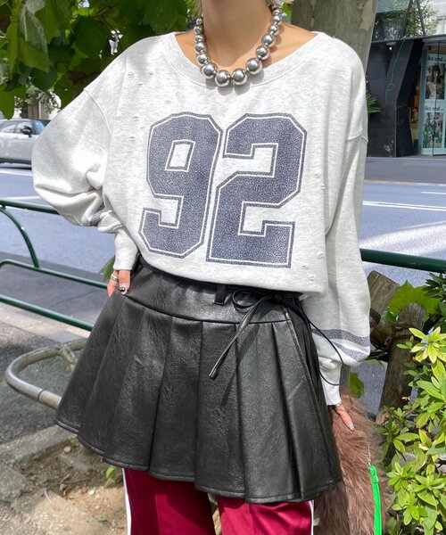 CIAOPANIC(チャオパニック)の「裾ドロストナンバリングショートスウェット(Tシャツ/カットソー・レディース・オフホワイト/ピンク/グレー・ONE SIZE)」の13枚目の写真