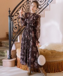 WILLSELECTION | フラワープリントウエストシャーリングワンピース(ワンピース)