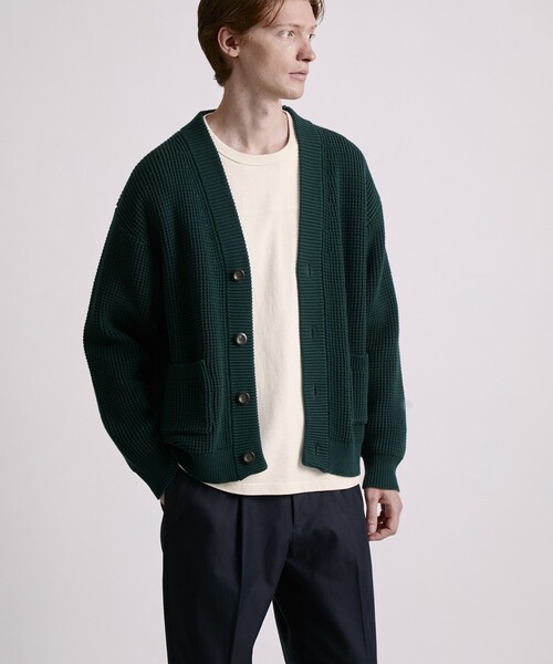 Saturdays NYC（サタデーズ ニューヨークシティ ）の「Michael Plaited Waffle Cardigan（カーディガン/ボレロ・メンズ・ブラック/グリーン・XL/L/M/S）」の3枚目の写真